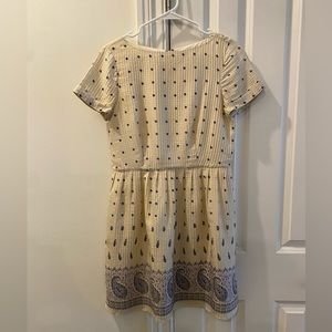 Madewell White and Blue Silk Tea Dress with Pockets  - Size 2